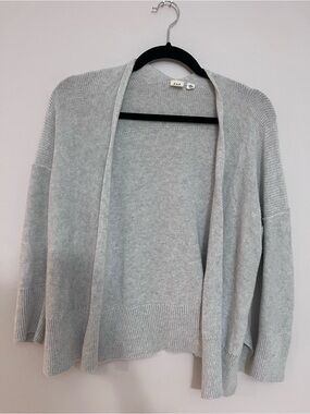 Gap Light Gray Open-Front Knit Cardigan Sweater